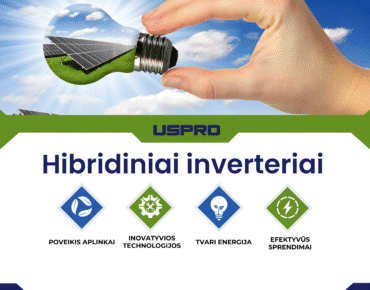 Hibridinis inverteris su elektros energijos kaupikliu USPRO sistema