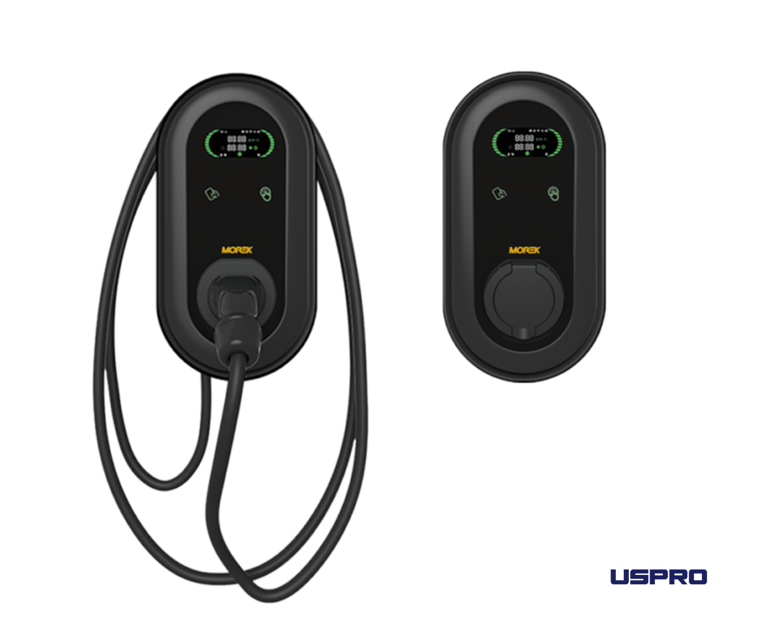MOREK EV 22 kW įkrovimo stotelės Type 2 jungtis ir vidinis Push-X rinklių valdymas