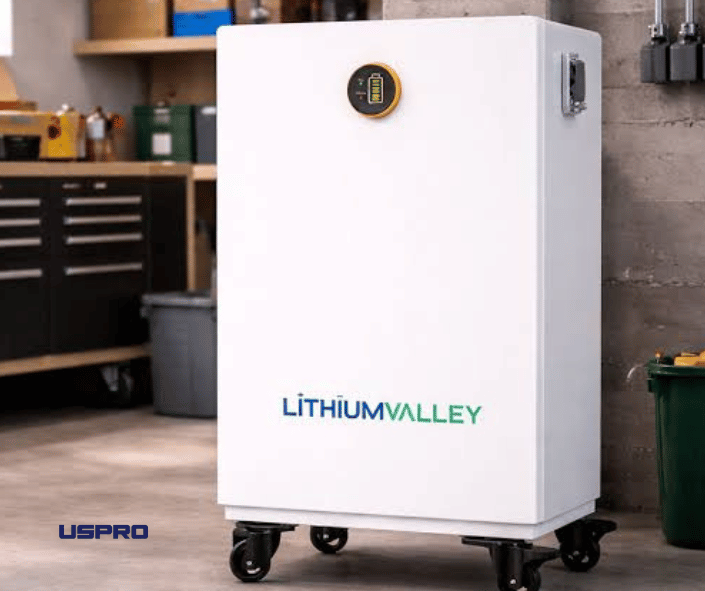 2 Nuotrauka (Montavimas / Šonas): Lithium Valley W15-A5 energijos kaupiklis sumontuotas namų patalpose